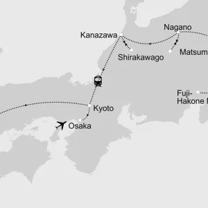 Japan individuell mit dem Zug ab Tokio: _Karte_Japan-japan-individuell-mit-zug_copyright: Stepmap, 123map-2013 Daten: OpenStreetMap, Lizenz ODbL 1.0