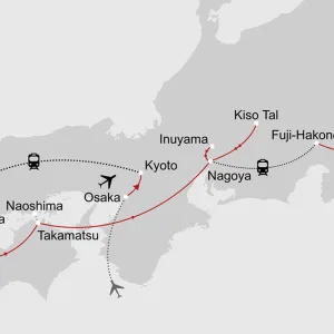 ZEN - Japan entspannt erleben ab Kyoto: _Karte-japan-zen-kleingruppe_copyright: Stepmap, 123map-2013 Daten: OpenStreetMap, Lizenz ODbL 1.0