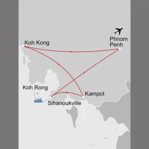 Kambodschas Küste & Inseln ab Phnom Penh: _Karte_kambodscha-kambodschas-kueste-und-inseln_copyright: Stepmap, 123map-2013 Daten: OpenStreetMap, Lizenz ODbL 1.0