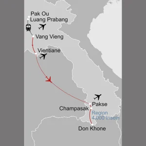 Höhepunkte Laos ab Luang Prabang: _Karte_laos-hoehepunkte-laos_copyright: Stepmap, 123map-2013 Daten: OpenStreetMap, Lizenz ODbL 1.0