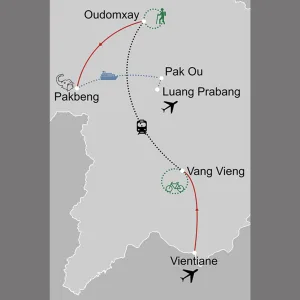 Laos mal anders ab Vientiane: _Karte_laos-laos-mal-anders_copyright: Stepmap, 123map-2013 Daten: OpenStreetMap, Lizenz ODbL 1.0