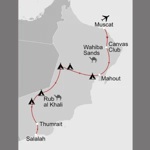 Expedition Wüste: Nord - Süd ab Muscat: _Karte-oman-expedition-wueste_copyright: Stepmap, 123map-2013 Daten: OpenStreetMap, Lizenz ODbL 1.0
