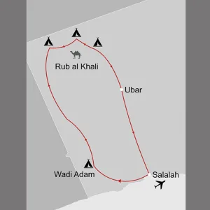 Expedition Wüste: Süd ab Salalah: _Karte-oman-expedition-wueste-sued_copyright: Stepmap, 123map-2013 Daten: OpenStreetMap, Lizenz ODbL 1.0