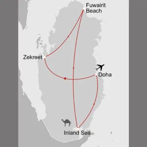 Qatar entdecken ab Doha: _Karte_qatar-qatar-entdecken_copyright: Stepmap, 123map-2013 Daten: OpenStreetMap, Lizenz ODbL 1.0