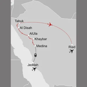 Saudi-Arabien zum Kennenlernen ab Riad: _karte_saudi-arabien-saudi-arabien-zum-kennenlernen_copyright: Stepmap, 123map-2013 Daten: OpenStreetMap, Lizenz ODbL 1.0