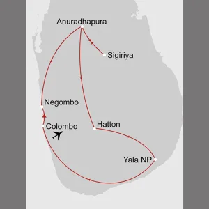 Ayubowan by Uga Escapes ab Colombo: _Karte_sri-lanka-ayubowan-by-uga-escapes_copyright: Stepmap, 123map-2013 Daten: OpenStreetMap, Lizenz ODbL 1.0