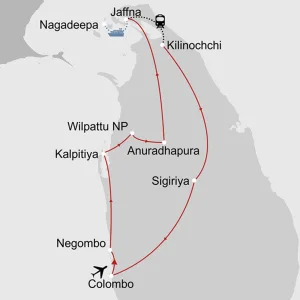 Sri Lanka's ursprünglicher Norden ab Colombo: _Karte_sri-lanka-sri-lankas-urspruenglicher-norden_copyright: Stepmap, 123map-2013 Daten: OpenStreetMap, Lizenz ODbL 1.0