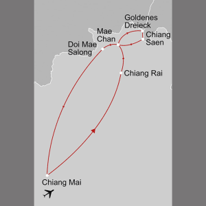 Das goldene Dreieck ab Chiang Mai: _Karte_thailand-das-goldene-dreieck_copyright: Stepmap, 123map-2013 Daten: OpenStreetMap, Lizenz ODbL 1.0 
