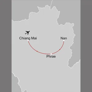 Das Lanna-Königreich ab Chiang Mai: _Karte_thailand-das-lanna-koenigreich_copyright: Stepmap, 123map-2013 Daten: OpenStreetMap, Lizenz ODbL 1.0