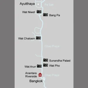 Loy Pela - Luxuriöse Kreuzfahrt auf dem Fluss der Könige ab Bangkok: _Karte_thailand-loy-pela_copyright: Stepmap, 123map-2013 Daten: OpenStreetMap, Lizenz ODbL 1.0