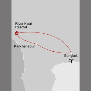 River Kwai Klassik ab Bangkok: _Karte_thailand-river-kwai-klassik_copyright: Stepmap, 123map-2013 Daten: OpenStreetMap, Lizenz ODbL 1.0