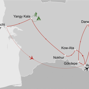 Klassisches Turkmenistan ab Aschgabat: _Karte-turkmenistan-klassisches-turkmenistan_copyright: Stepmap, 123map-2013 Daten: OpenStreetMap, Lizenz ODbL 1.0