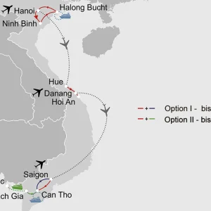Höhepunkte Vietnams ab Hanoi: _Karte_vietnam-hoehepunkte-vietnams_copyright: Stepmap, 123map-2013 Daten: OpenStreetMap, Lizenz ODbL 1.0