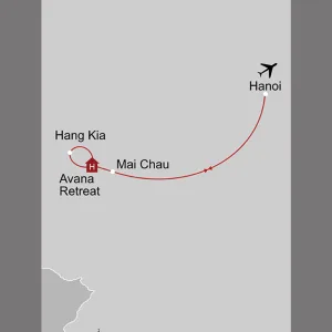 Mai Chau Deluxe - Avana Retreat ab Hanoi: _Karte_vietnam-mai-chau-deluxe_copyright: Stepmap, 123map-2013 Daten: OpenStreetMap, Lizenz ODbL 1.0