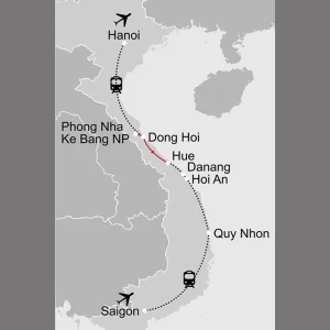 Vietnam Individuell mit dem Zug ab Hanoi: _Karte_vietnam-vietnam-individuell-mit-dem-zug_copyright: Stepmap, 123map-2013 Daten: OpenStreetMap, Lizenz ODbL 1.0