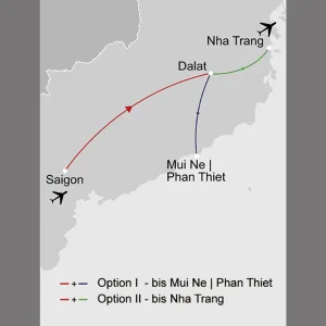 Zentrales Hochland und Dalat ab Saigon: _Karte_vietnam-zentrales-hochland-dalat_copyright: Stepmap, 123map-2013 Daten: OpenStreetMap, Lizenz ODbL 1.0