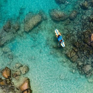 Raffles Seychelles in Praslin:  Raffles Seychellen Paddle Boarding