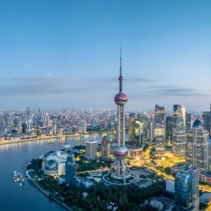 Shanghai bei Nacht: China Shanghai Pudong