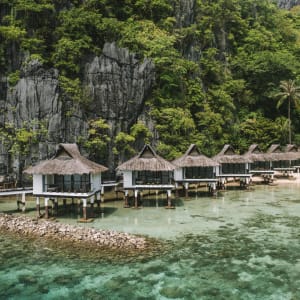 El Nido Resorts Miniloc Island in Palawan:  Palawan El Nido Resort Miniloc Island Water Cottage