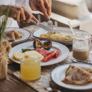 Kaz'alala in Süd | Südwesten:  Mauritius Kazalala - Frühstück