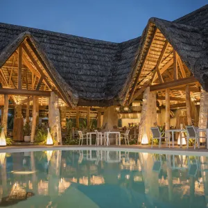 Les Lauriers Eco Hotel in Praslin:  Seychellen Les Lauriers Pool