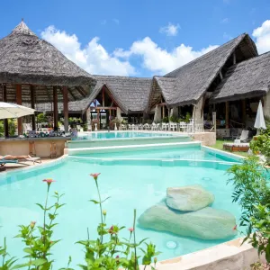 Les Lauriers Eco Hotel in Praslin:  Seychellen Les Lauriers Pool