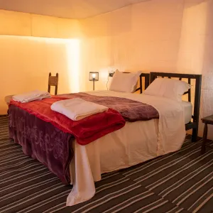 Touaregs Sahara Erg Lihoudi Standard Camp in Sahara Wüste | Drâa-Tal:  Marokko Sahara Erg Lihoudi Camp - Wohnbeispiel