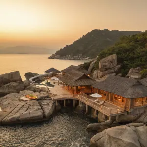 Six Senses Ninh Van Bay in Nha Trang:  Vietnam Six Senses Ninh Van Bay Rock Retreat