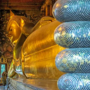 Stadtrundfahrt Bangkok, DE, Halbtägig: Thailand Bangkok Wat Pho Liegender Buddha