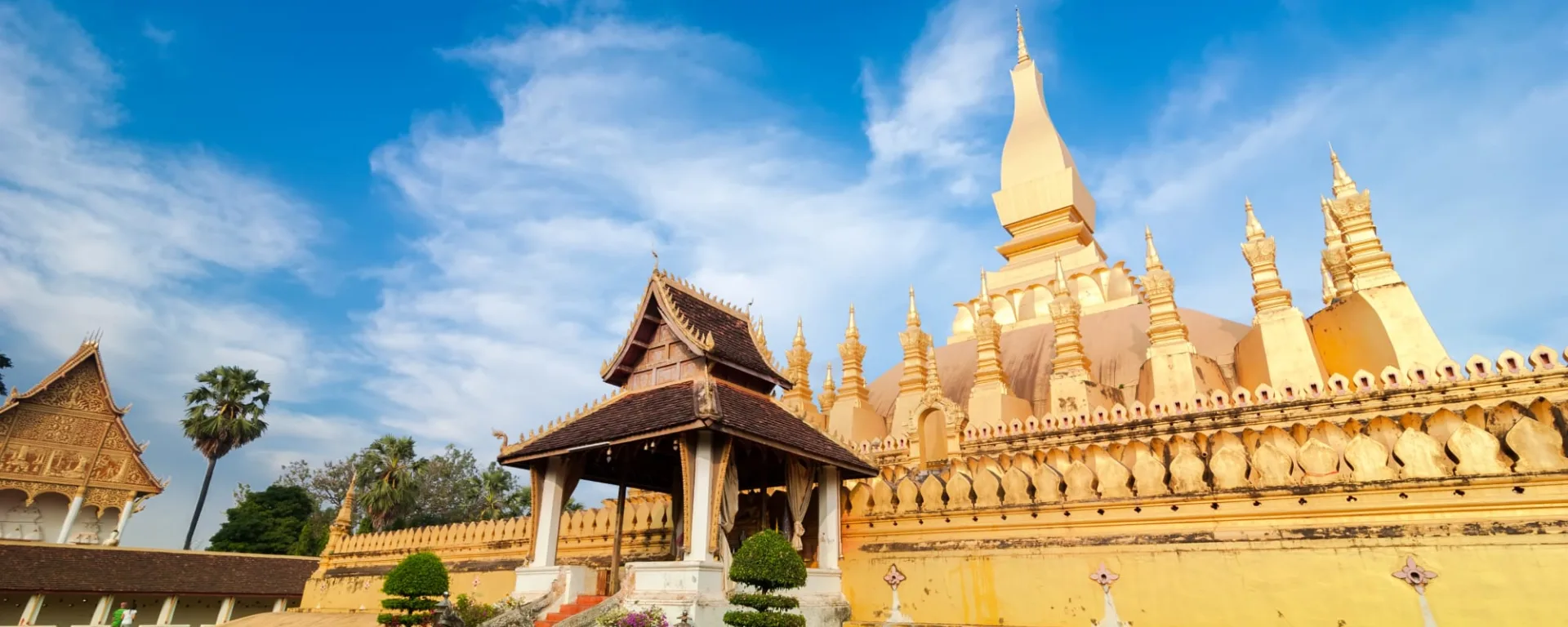 Stadtrundfahrt Vientiane, DE, Ganztägig: Laos Vientiane That Luang Stupa