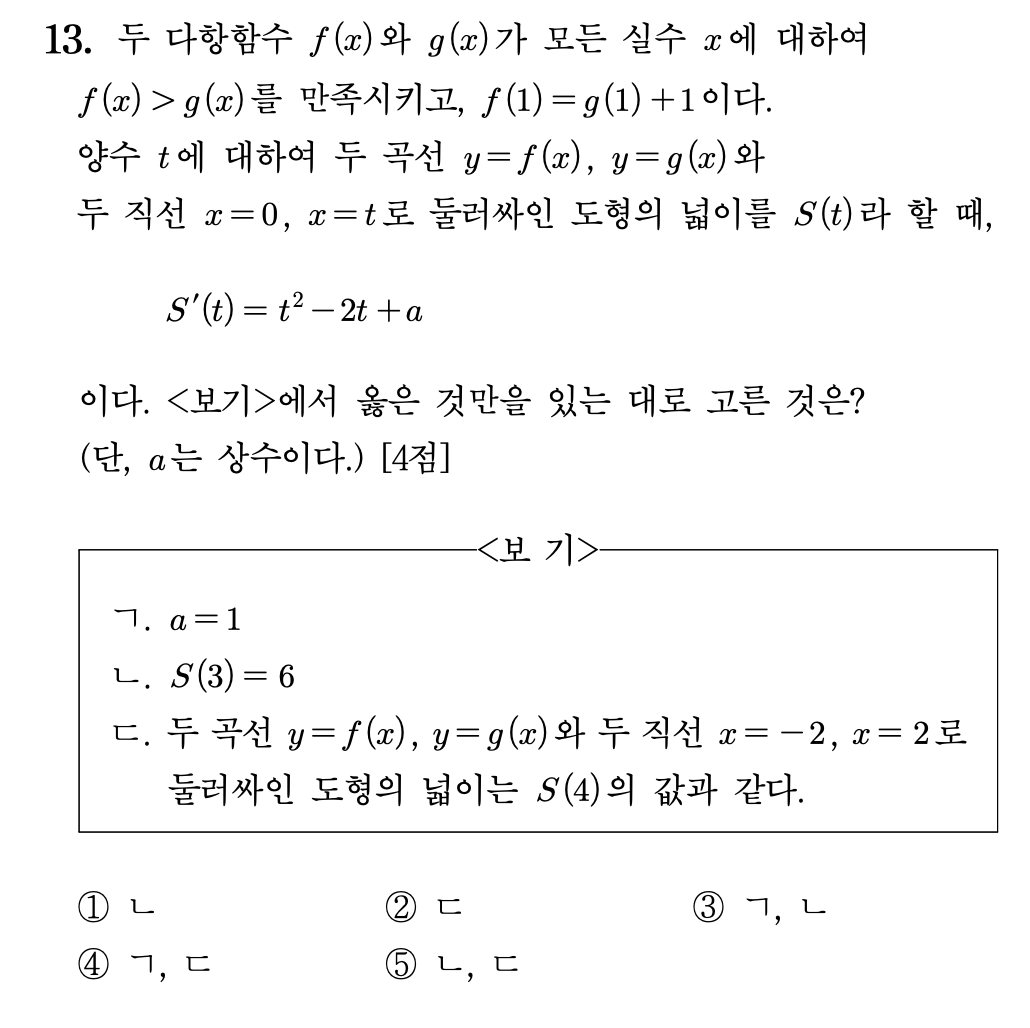 2027학년도 6월 고3 모의고사 수학 13번 문제