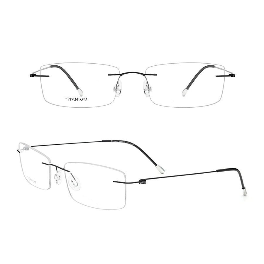 LANCASTER Rimless Titanium Frames Titanium Optix