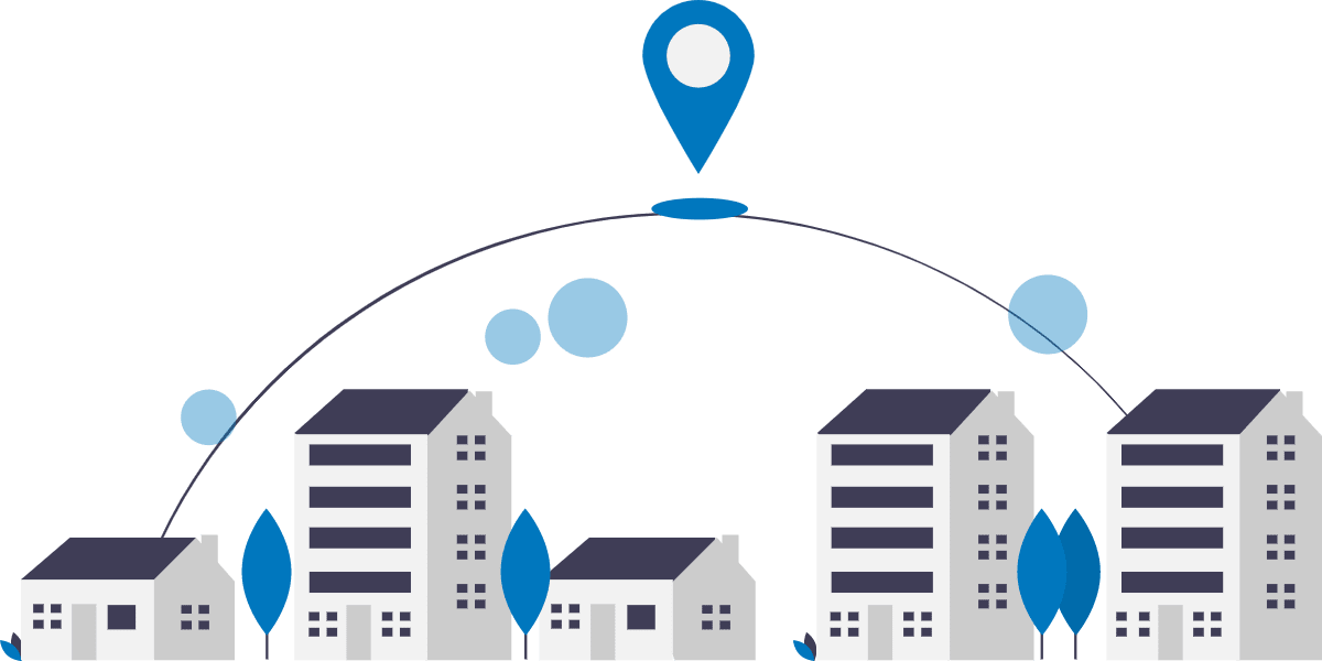 City and Map Pin Illustration