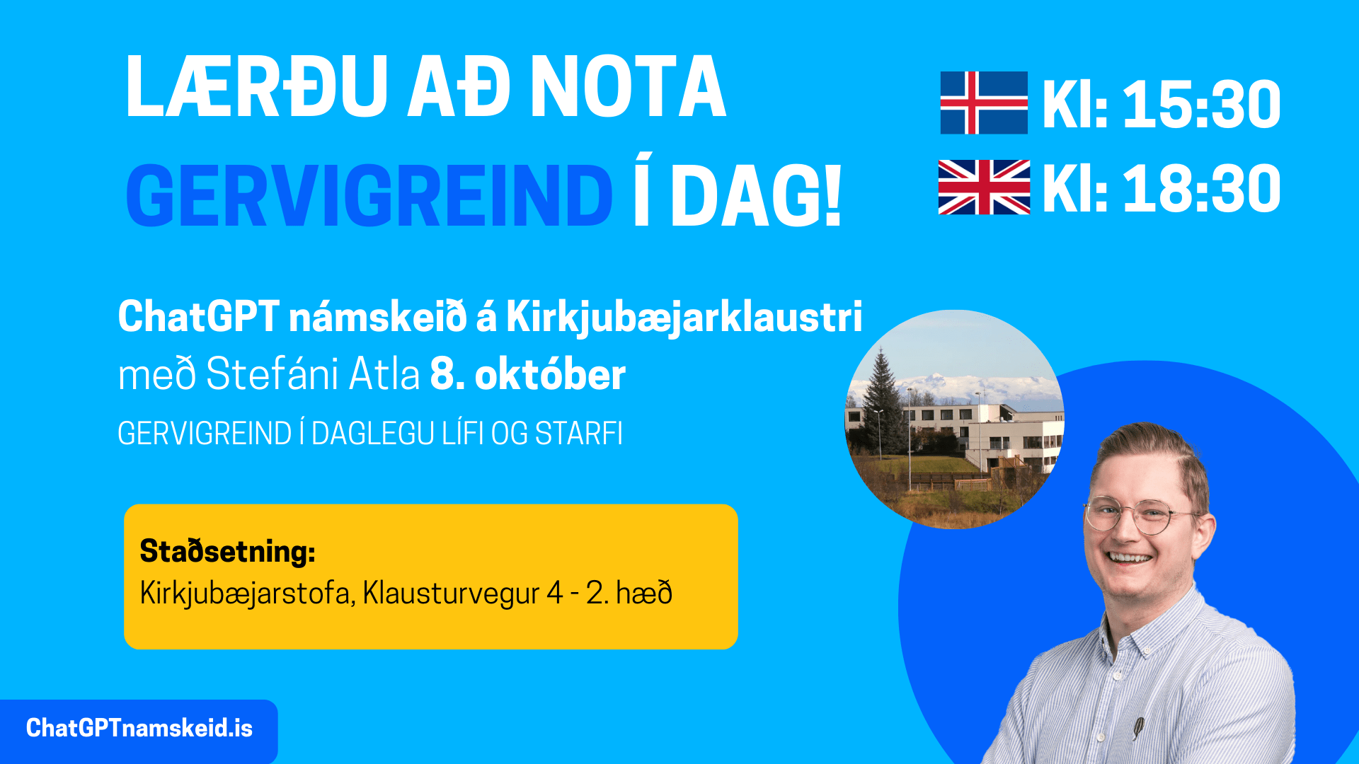 ChatGPT námskeið með Stefáni Atla á Kirkjubæjarklaustri
