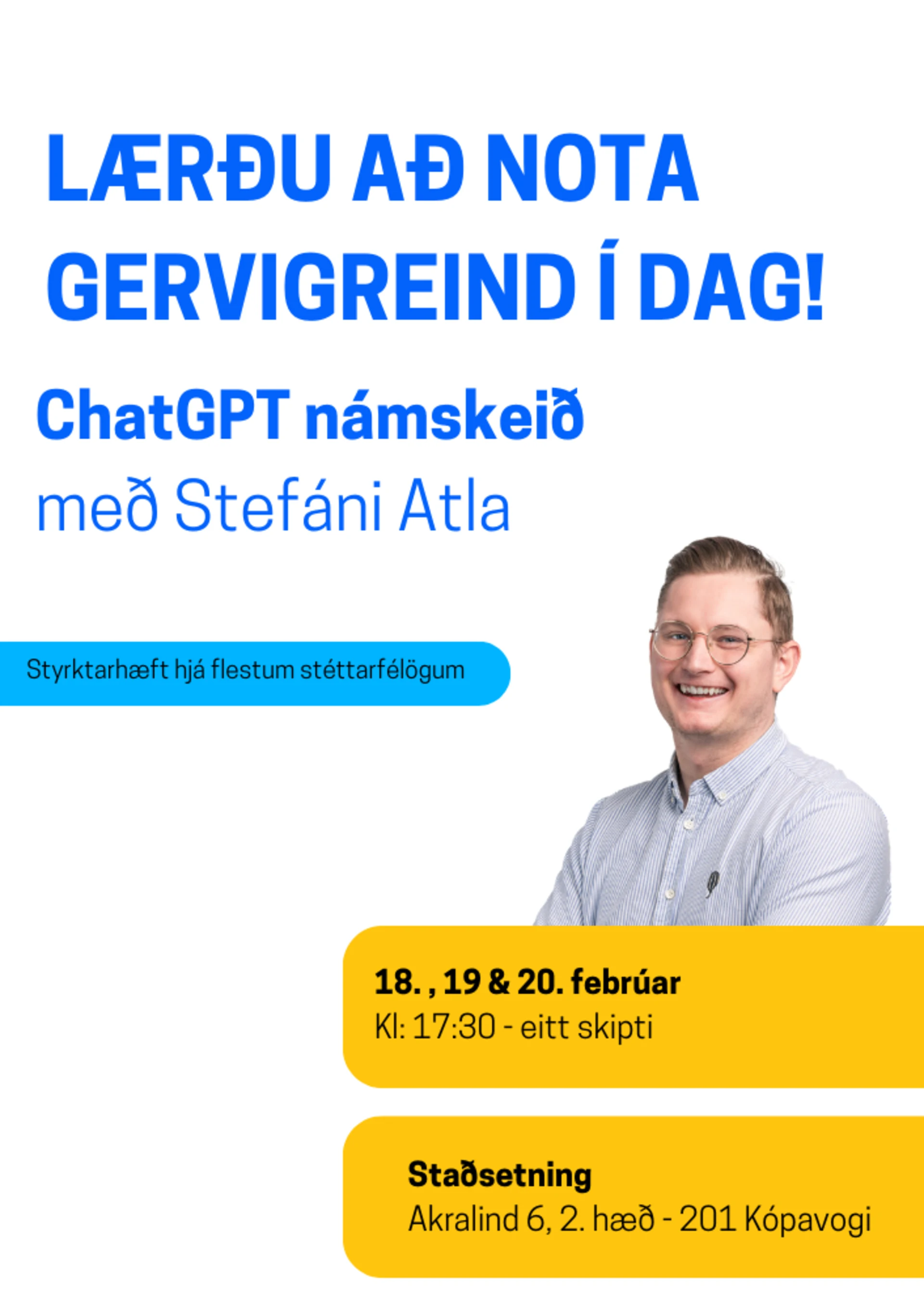 ChatGPT námskeið með Stefáni Atla