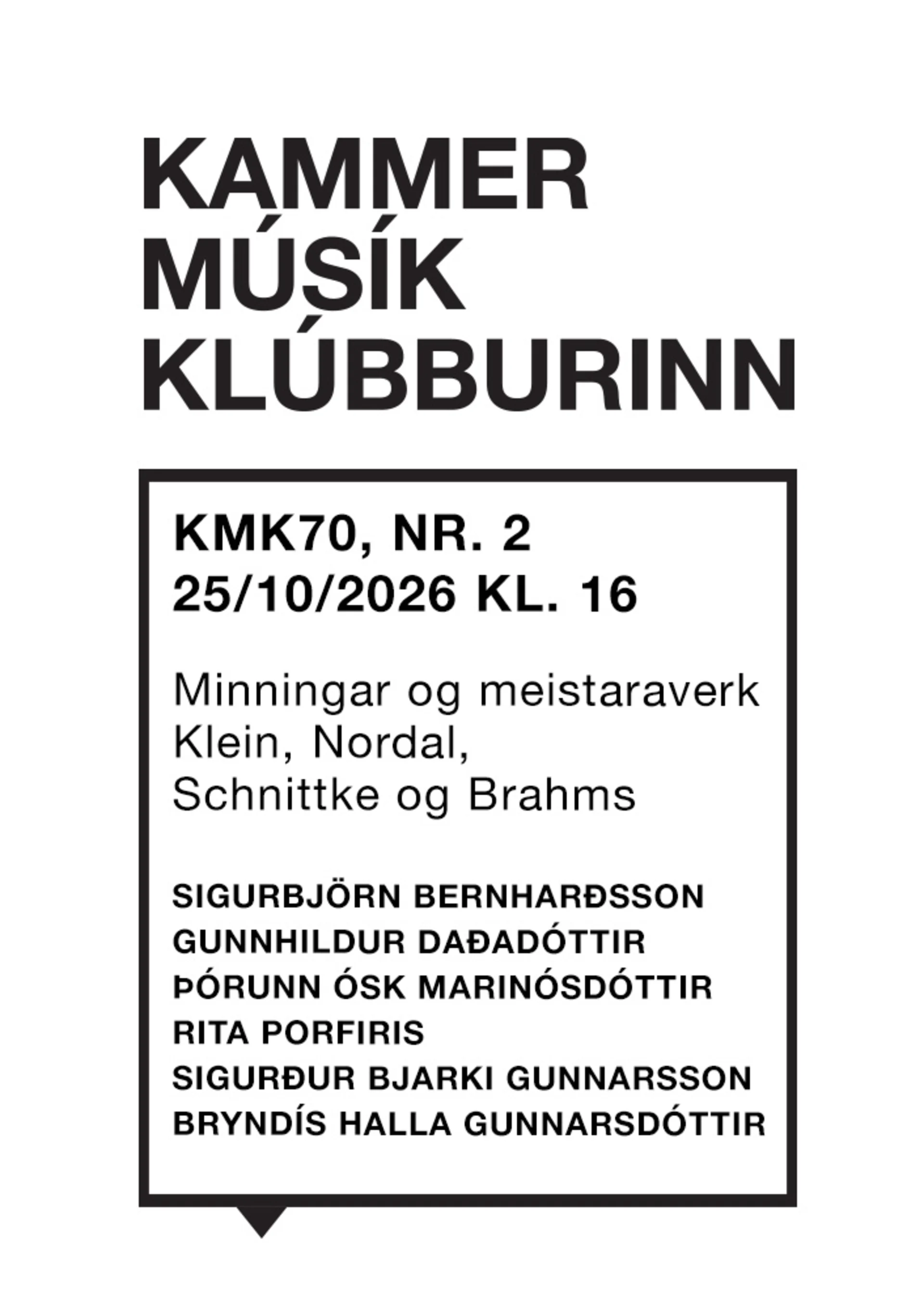 The Reykjavík Chamber Music Society, No. 2