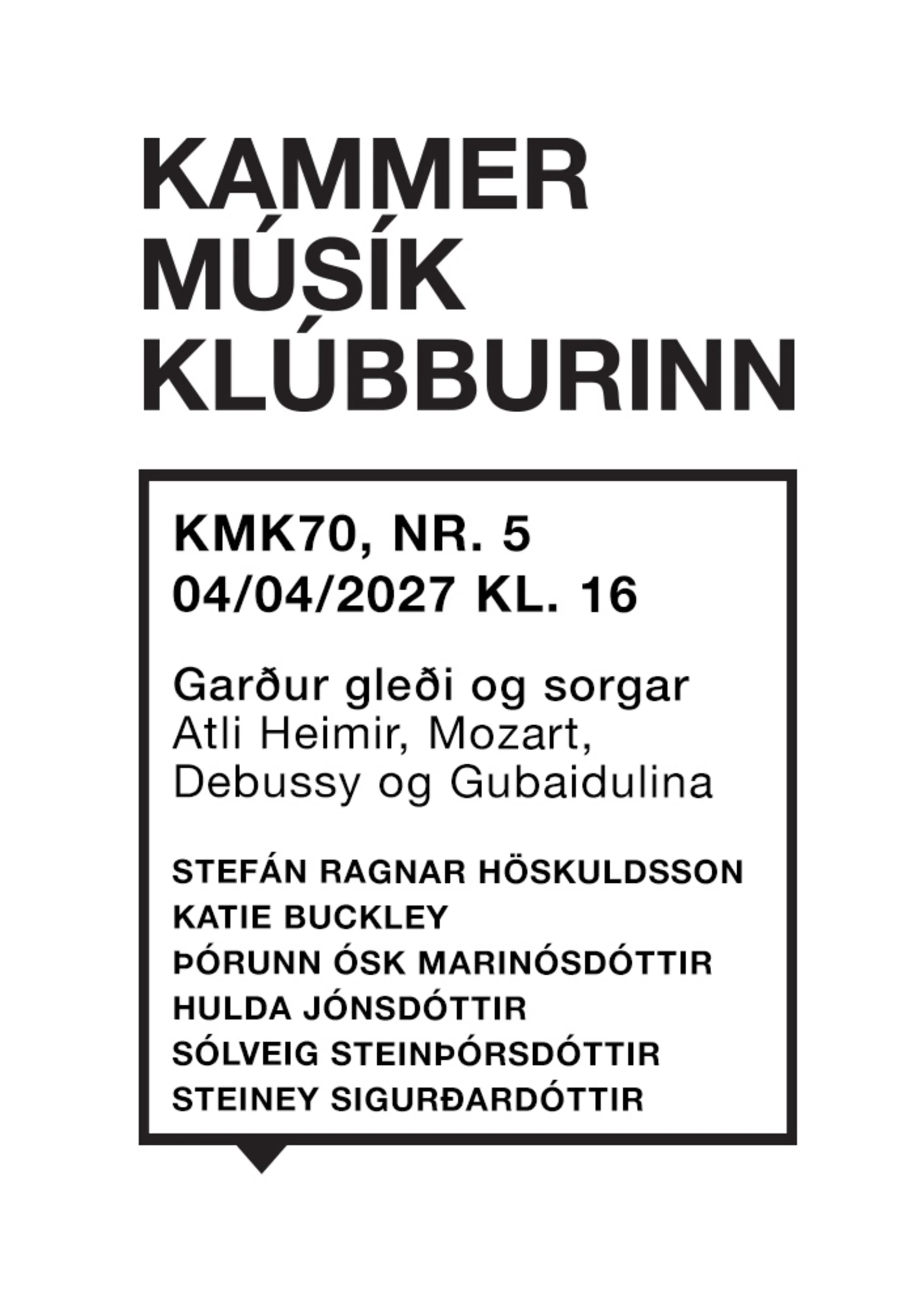 KMK70, NR. 5: Garður gleði og sorgar