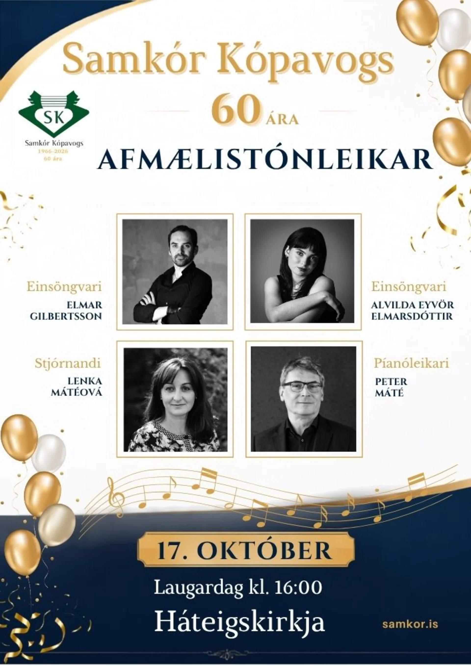 Afmælistónleikar Samkórs Kópavogs