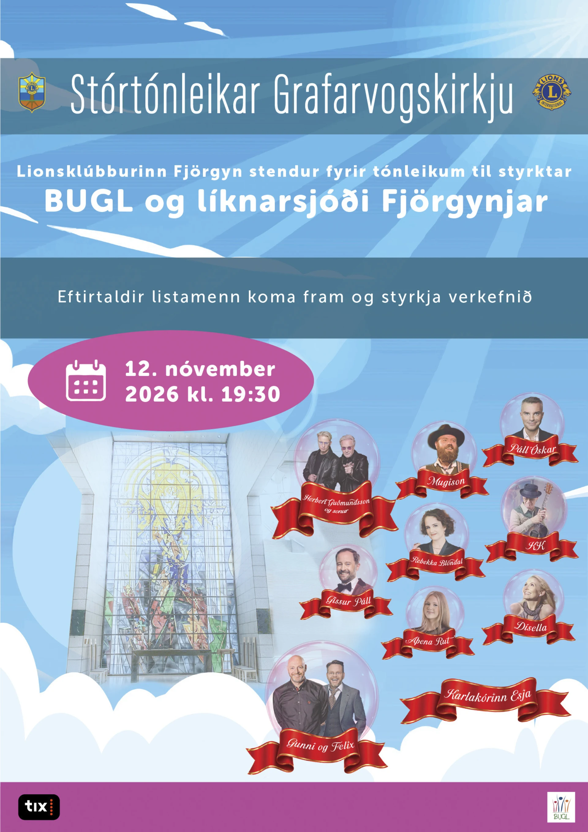 Stórtónleikar Fjörgynjar – stuðningur við BUGL