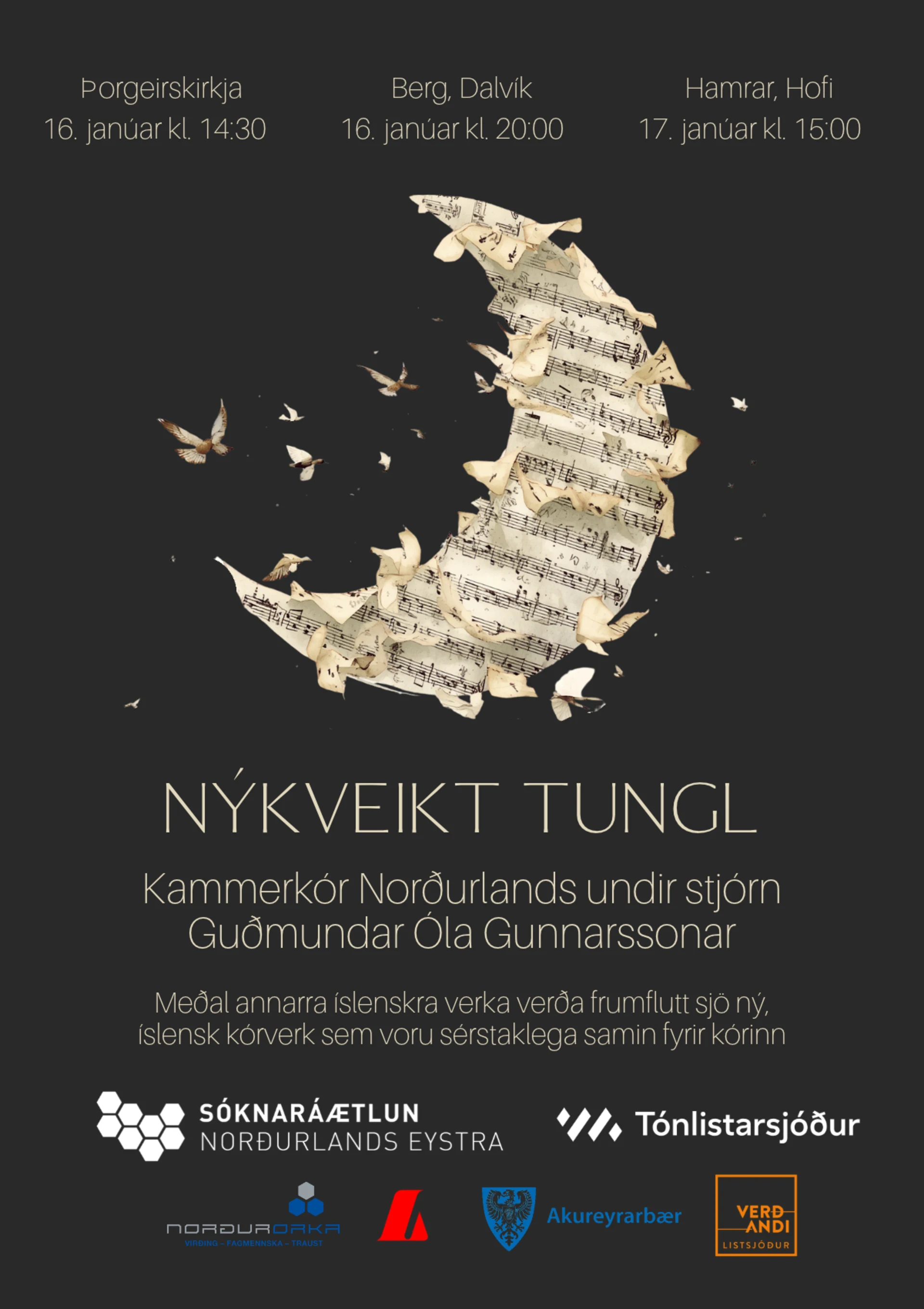 Nýkveikt tungl - Kammerkór Norðurlands undir stjórn Guðmundar Óla Gunnarssonar