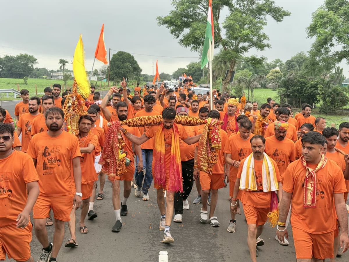 Pramod Rajput with the community