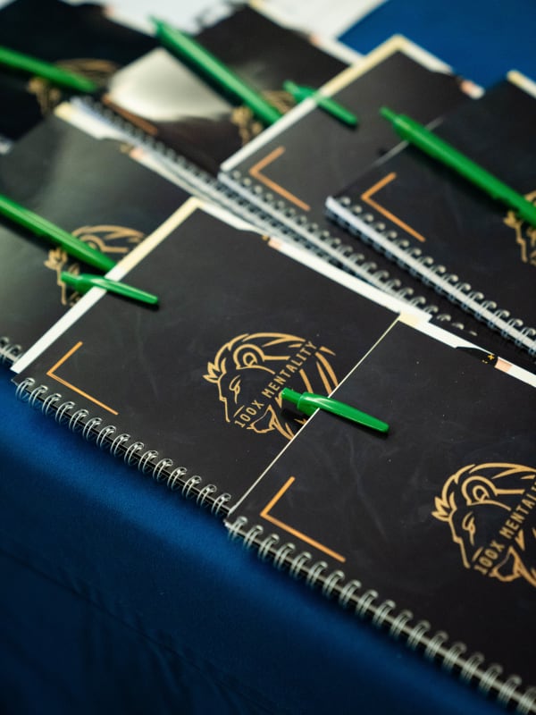 100x Mentality EVENT — I materiali di lavoro consegnati ai partecipanti