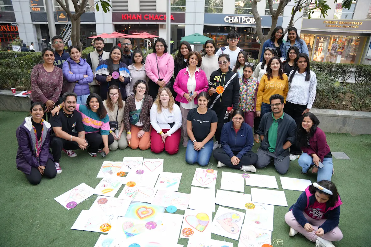 Art Therapy session activity at gurugram wellness carnival event