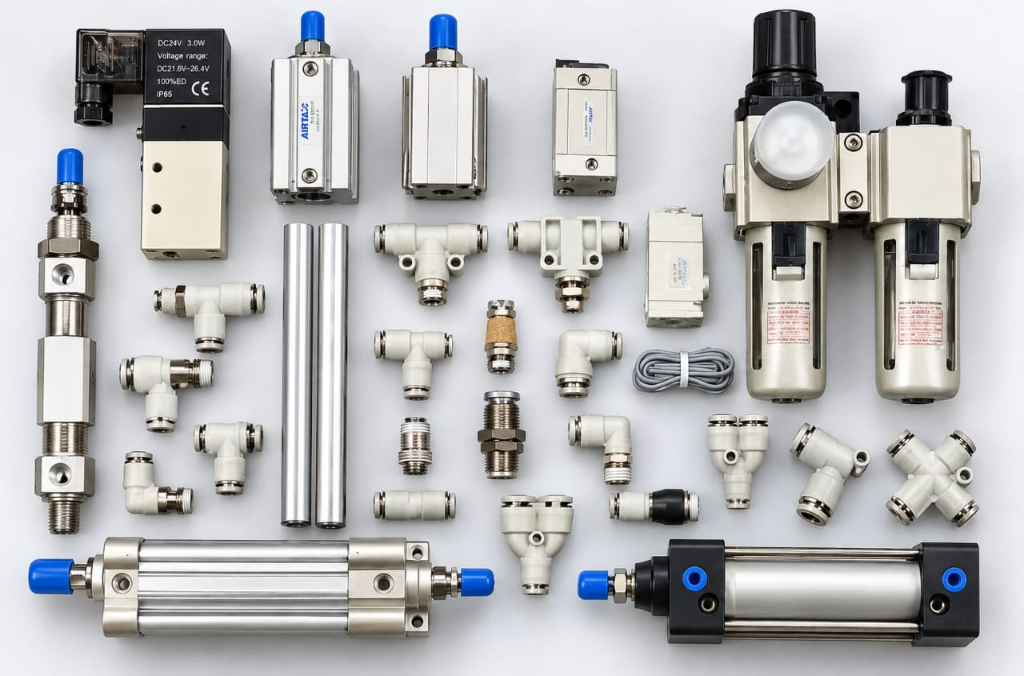 Pneumatic Fittings, Valves & Cylinders
