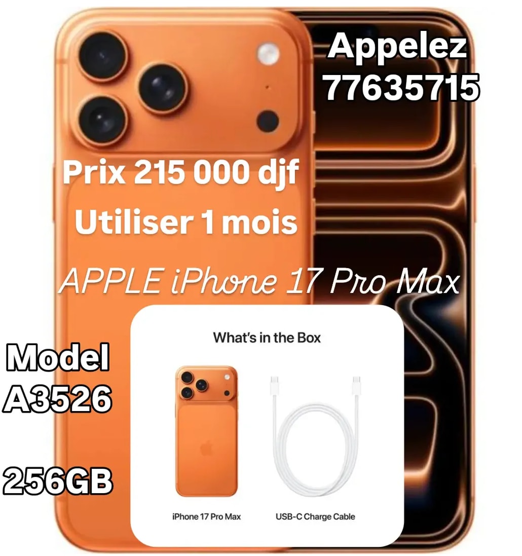 iPhone 17 Pro Max orange 256GB, utilisé 1 mois