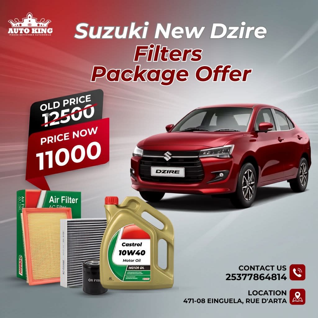 Pack vidange complet Suzuki Dzire et Swift 2026 - Auto King
