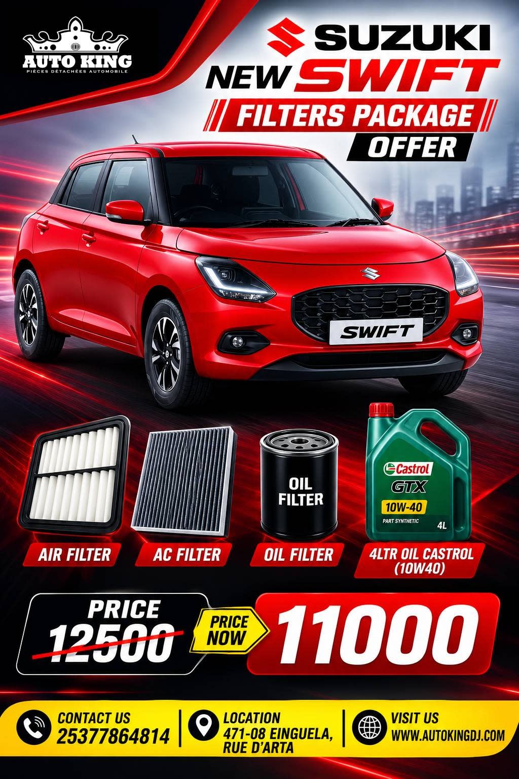 Pack vidange complet Suzuki Dzire et Swift 2026 - Auto King