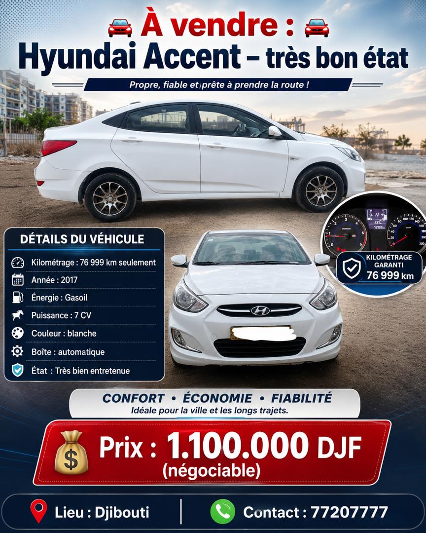 Hyundai Accent 2017, très bon état, boîte automatique