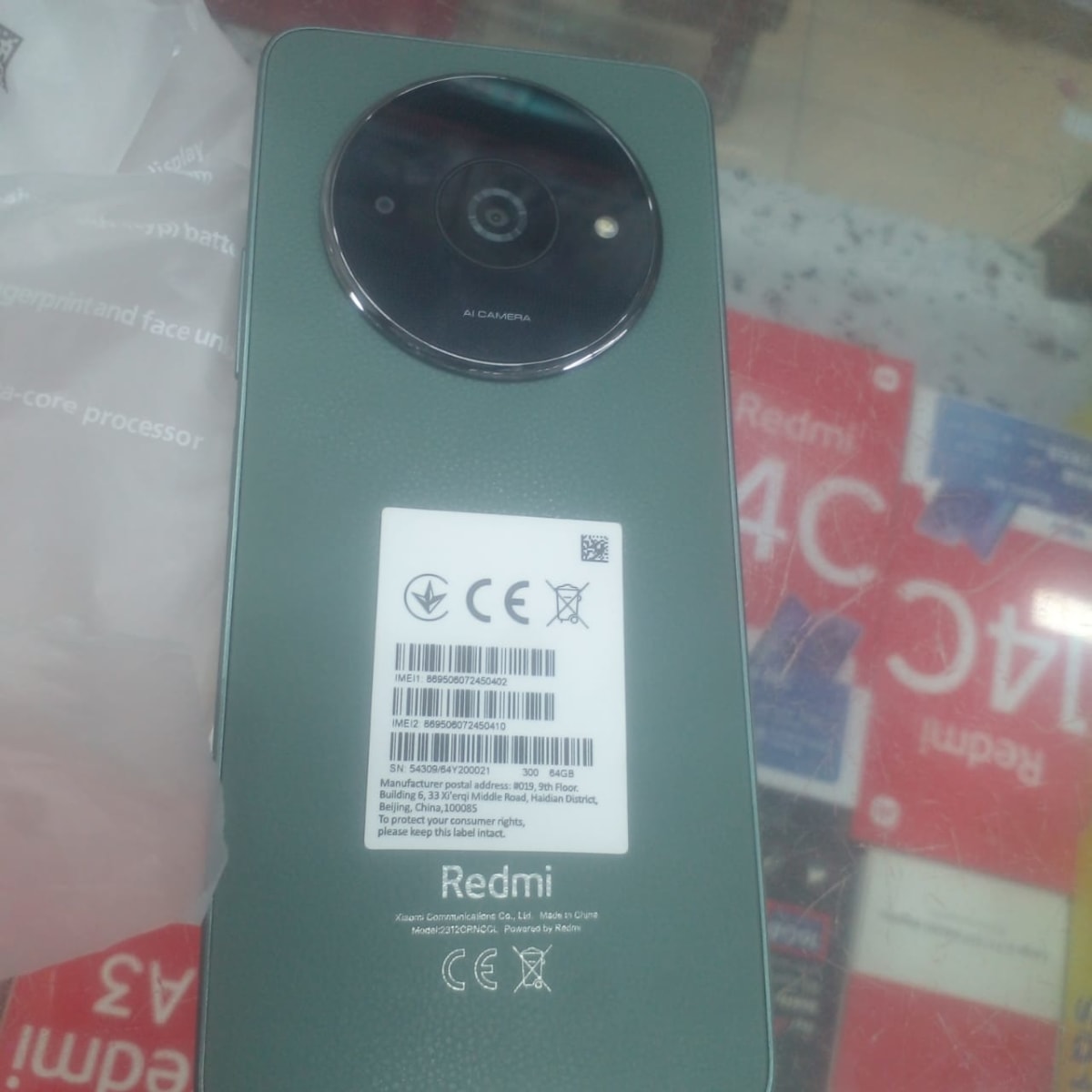 Redmi A3 neuf, 64 Go, coloris vert - AI Camera