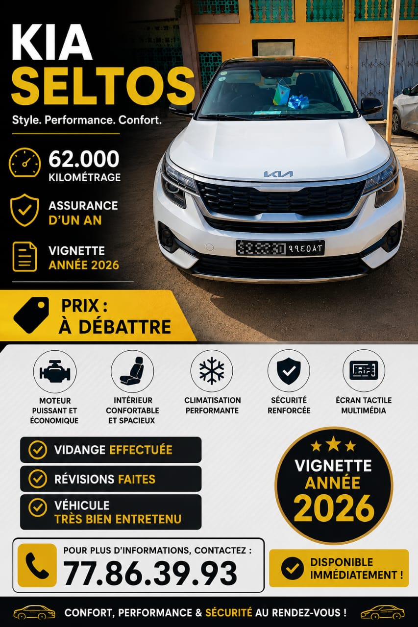 Kia Seltos blanche, 62 000 km, très bien entretenue
